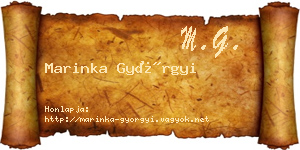 Marinka Györgyi névjegykártya